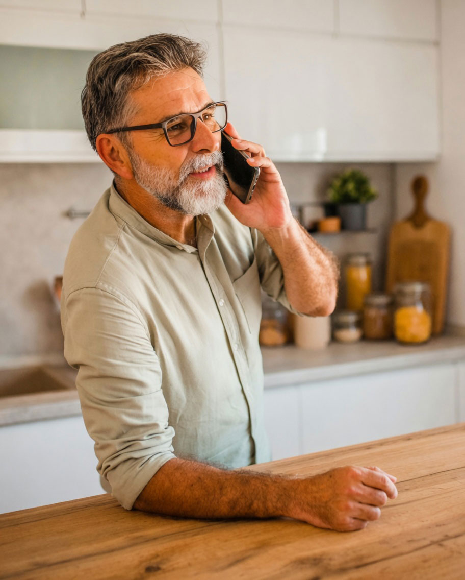 Client on the phone