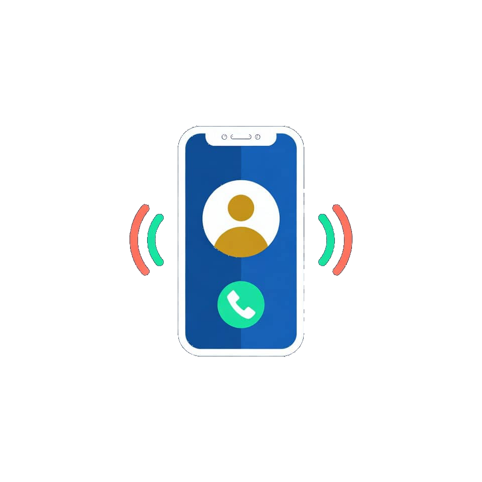 Illustration of a ringing phone with a new customer call